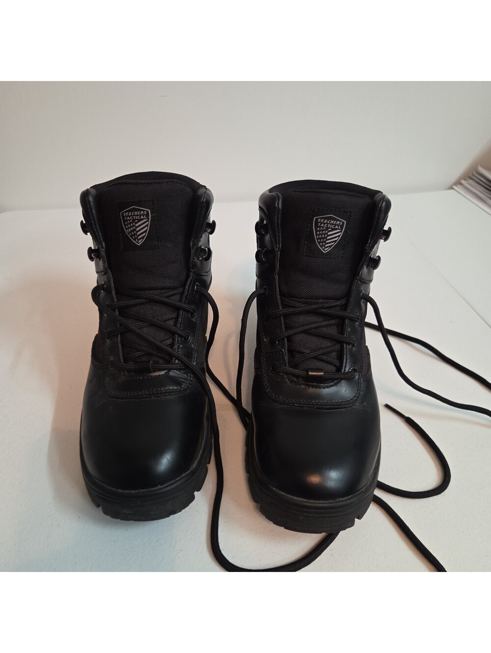 men's black Skechers tactical wook boots size 7